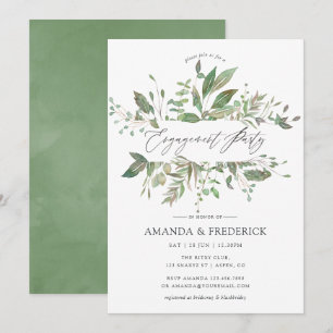 Greenery Geometric Engagement Party Einladung