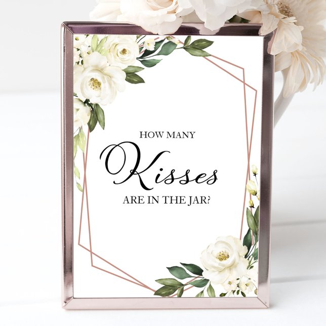 Greenery Geometric Floral Wie viele Kisses untersc Poster (Von Creator hochgeladen)