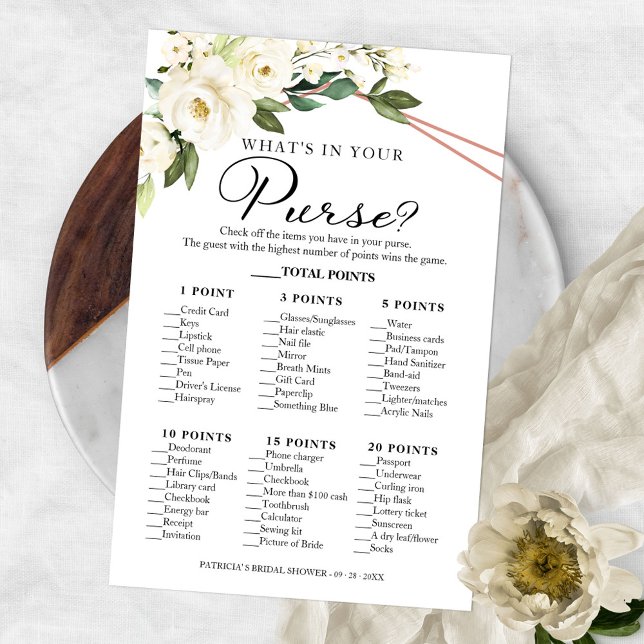 Greenery Geometric Was ist in deinem Purse-Game-Fl Flyer (Von Creator hochgeladen)