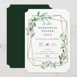 Greenery Geometric Wedding Probe Dinner Einladung
