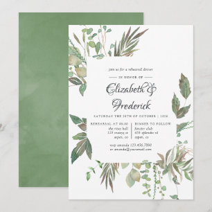 Greenery Geometric Wedding Probe Dinner Einladung