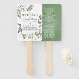 Greenery Geometric Wedding Program Fächer