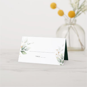 Greenery Gold Blätter Foliage Elegante Wasserfarbe Platzkarte