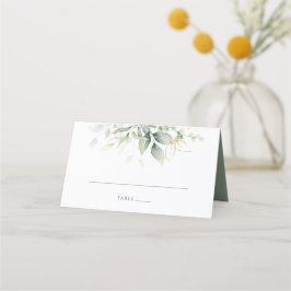 Greenery Gold Blätter Watercolor Elegante Platzkar Platzkarte