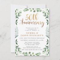 Greenery Gold Calligraphie 50. Hochzeitstag