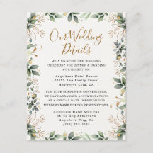 Greenery Gold Elegant Watercolor Boho Leaf Wedding