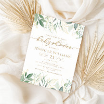 Greenery Gold Eucalyptus Baby Shower