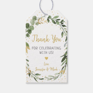 Greenery Gold Eucalyptus Baby Shower Geschenkanhänger