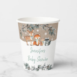 Greenery Gold Eucalyptus Baby Shower Paper Cups Pappbecher
