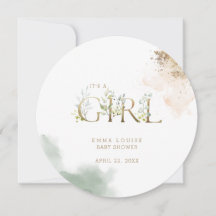 Greenery Gold Eucalyptus Es ist eine Girl Baby Dus