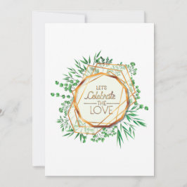 Greenery & Gold Geometric - Lass's Celebrate Einladung
