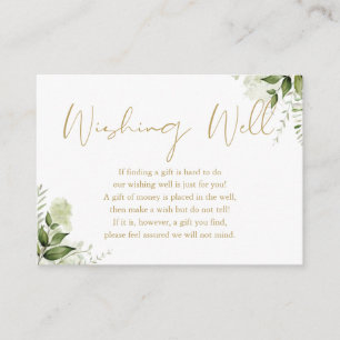 Greenery Gold Script wünscht gute Hochzeit Begleitkarte