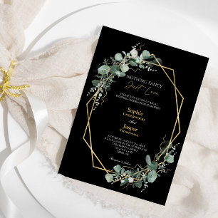 Greenery Gold Simple Black Nothing Extravagant Wed Einladung