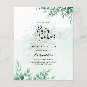 Greenery Gold Wedding Eucalyptus Blätter QR CODE Flyer