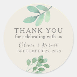 Greenery Gold Wedding Vielen Dank Sticker
