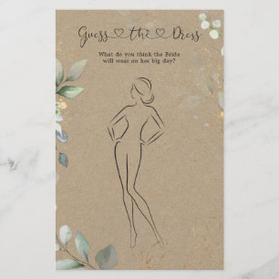 Greenery Guess The Dress Brautparty Game