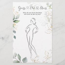 Greenery Guess The Dress Brautparty Game