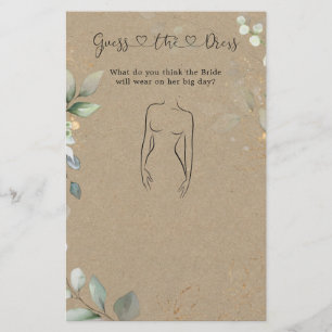 Greenery Guess The Dress Brautparty Game Briefpapier