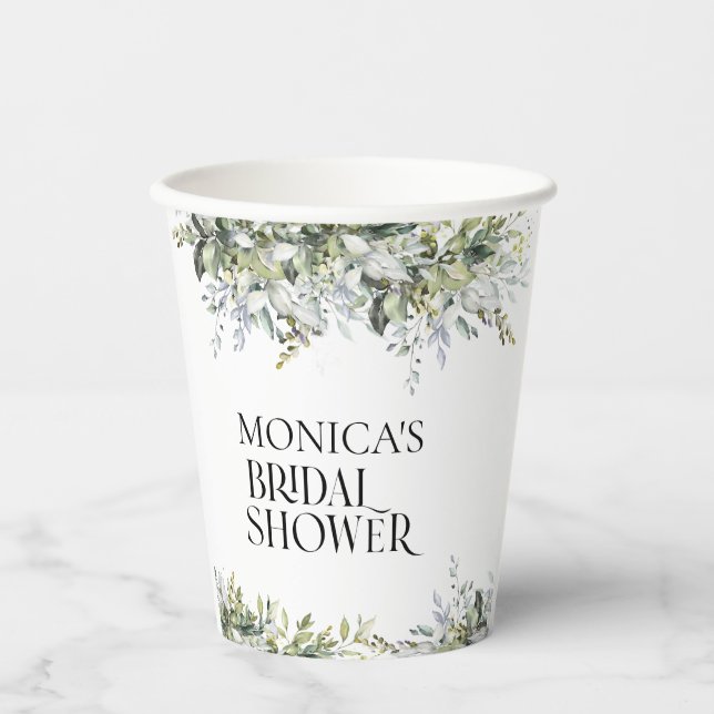 Greenery Herbal Brautparty Paper Cup Pappbecher (Vorderseite)