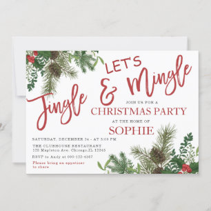 Greenery Jingle und Mingle Holiday Weihnachten Par Einladung