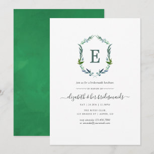 Greenery Laurel Wappen Bridesmaid's Luncheon Einladung