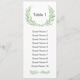 Greenery Laurel Wreath Guest Seating Plan Einladung