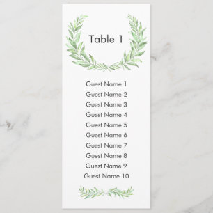 Greenery Laurel Wreath Guest Seating Plan Einladung