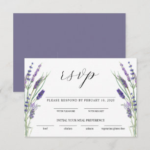Greenery Lavender Lilac Lila Lila Wedding RSVP Begleitkarte
