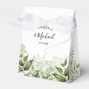 Greenery Leaves Signature Schrift Hochzeit Geschenkschachtel