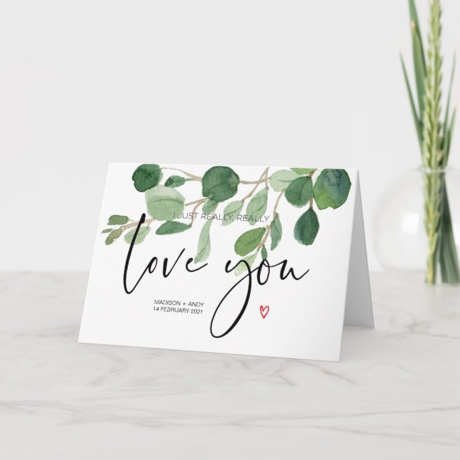 Greenery Liebe You Card for Future Husband Ehefrau Karte (Vorderseite)