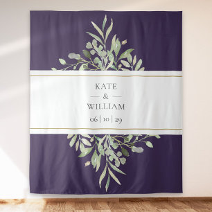 Greenery Lila Wedding Foto Stand Hintergrund Wandteppich