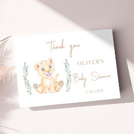 Greenery Lion Safari Boy Baby Shower Vielen Dank Dankeskarte