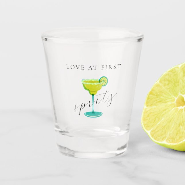Greenery Margarita Limon Brautparty Shooters Schnapsglas (Vorderseite)