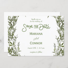 Greenery Minimal Save The Date Invitation Einladung
