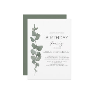Greenery Modern 35. Geburtstagsparty Einladung