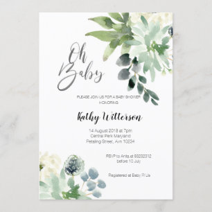 Greenery Modern Baby Shower Invitation Boy Einladung
