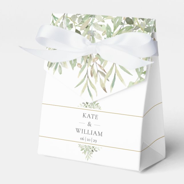 Greenery Modern Elegant Vielen Dank für Ihre Hochz Geschenkschachtel (Vorderseite)