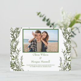 Greenery Modern Photo Save The Date Invitation Einladung