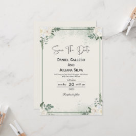 Greenery Modern Save The Date Invitation Einladung