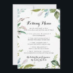Greenery Modern Wedding Kissing Menu Game Card<br><div class="desc">Diese moderne,  grüne Spielkarte für Hochzeitsküsse eignet sich ideal für einen tropischen Hochzeitsempfang. Die Einrichtung besteht vorwiegend aus grünen tropischen Blätter mit einer Touch von rosafarbenen Blume.</div>