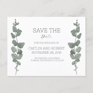 Greenery Modern Wedding Postcard Postkarte