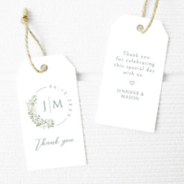 Greenery Monogram Vielen Dank Gastgeschenk Hochzei Geschenkanhänger