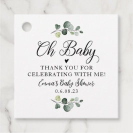 Greenery Oh Baby Favor Tag Geschenkanhänger