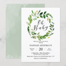 Greenery Oh Baby Shower Modernes Skript