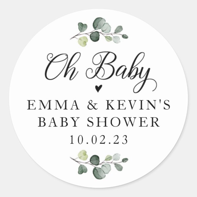 Greenery Oh Baby Stickers (Vorderseite)