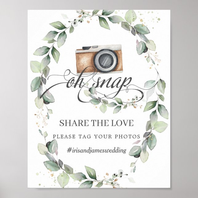 Greenery Oh Snap Teilen Sie die Liebe mit Ihren Fo Poster (Vorne)