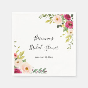 Greenery Pink Blush Brautparty Napkins Serviette