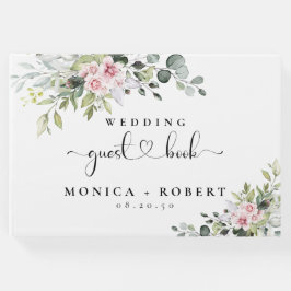Greenery Pink Rose Wedding Gästebuch
