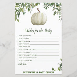 Greenery Pumpkin Baby Shower Game PRINTED