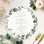 Greenery Pumpkin Circle Wedding Menu Card Einladung<br><div class="desc">Erschaffen Sie eine elegante und zeitlose Herbstsuite,  die Ihren Stil mühelos mit personalisierten Details widerspiegelt.</div>